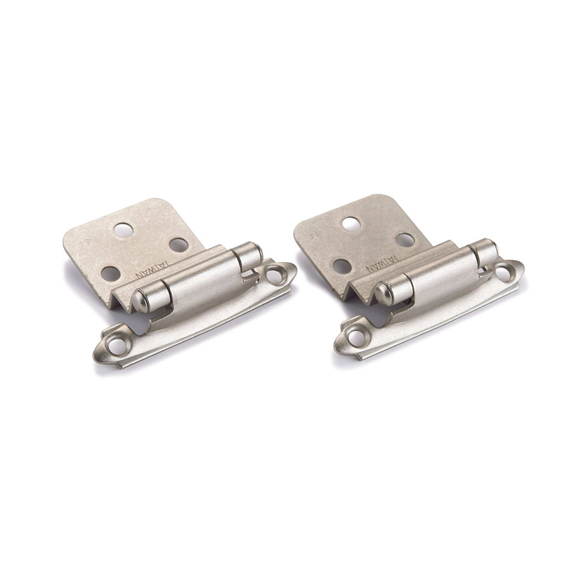 Surface Mount Hinge - Pair - Overlay:3/8" Inset - Finish:Satin Chrome